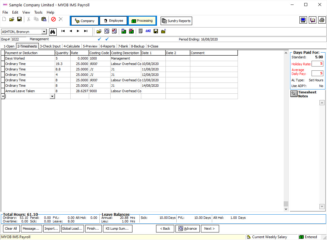 IMS Payroll screenshot