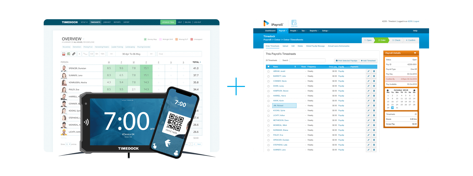 TimeDock + iPayroll Screenshots