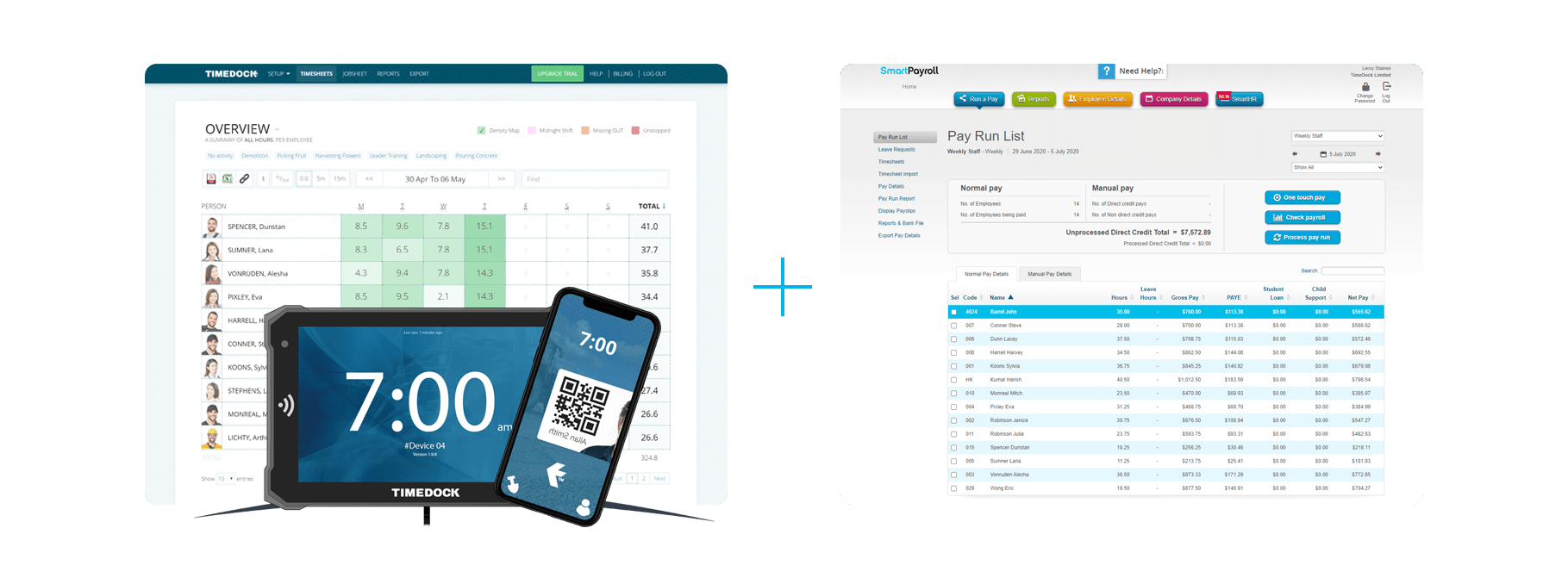 TimeDock + SmartPayroll Screenshots