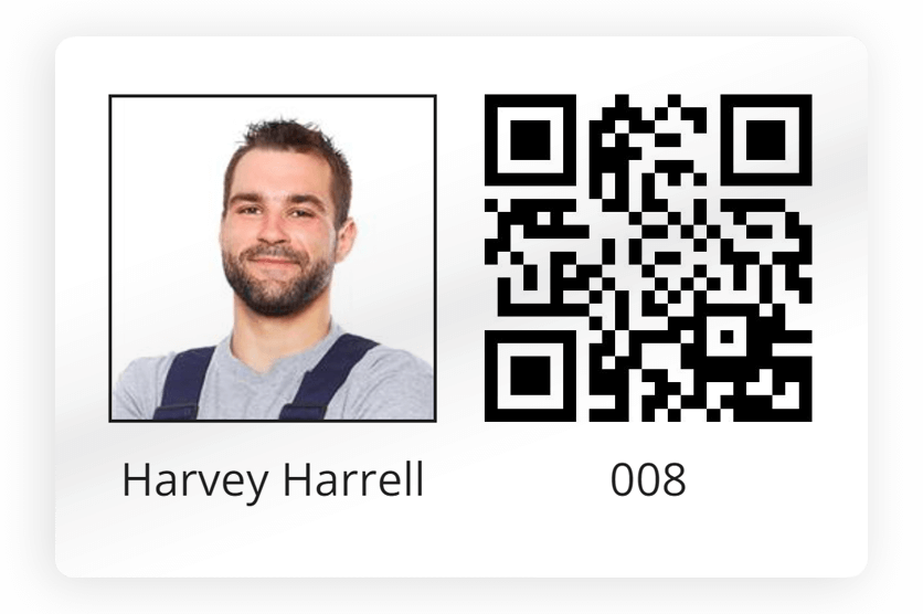 TimeDock printed employee card