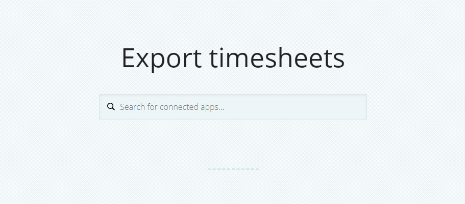 Screenshot of the TimeSheet Export Search feature for TimeDock.