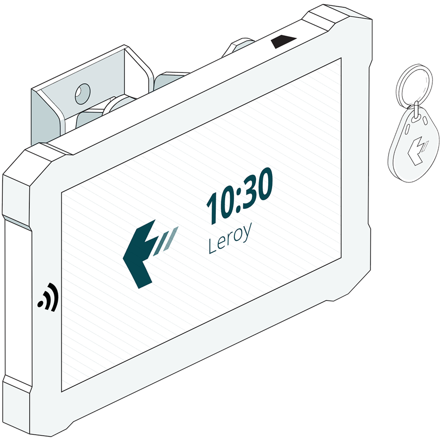 Diagram of a TimeDock machine docking in with a key fob