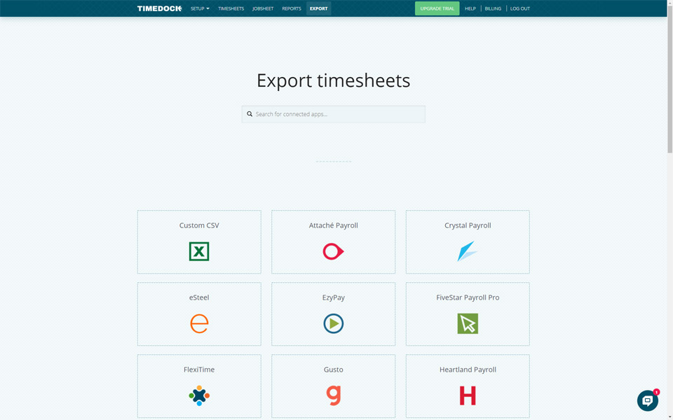 TimeDock™ - How to use the Export Timesheets screen